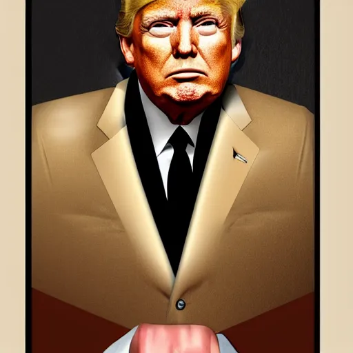 Prompt: Donald Trump accurate anatomy, accurate hands, highly detailed, digital art, portrait,