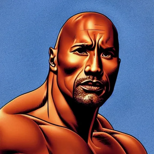 Image similar to “ dwayne johnson retro minimalist portrait by jean giraud, moebius starwatcher comic, 8 k ”