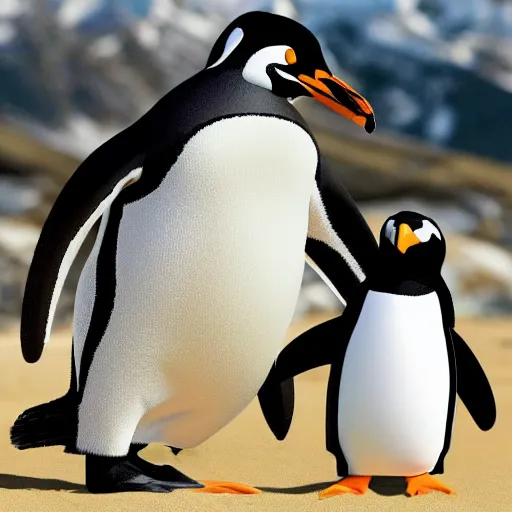 Image similar to penguin that is riding a horse, the penguin rides a horse, horse that is being ridden by a penguin, horse!!