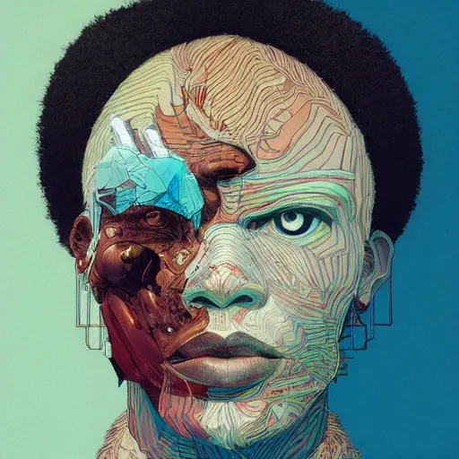 Prompt: portrait soft light painted by james jean and katsuhiro otomo and erik jones and conrad roset, inspired by shaka zulu science fiction, smooth face feature, intricate oil painting, sharp high detail illustration, - c 1 2