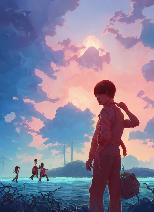 Image similar to hero world stranger things, behance hd by jesper ejsing, by rhads, makoto shinkai and lois van baarle, ilya kuvshinov, rossdraws global illumination