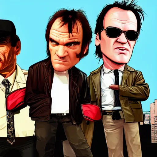 Image similar to quentin tarantino in style of gta