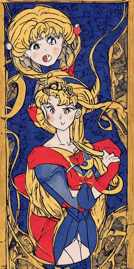 Prompt: old sailor moon, middle ages,