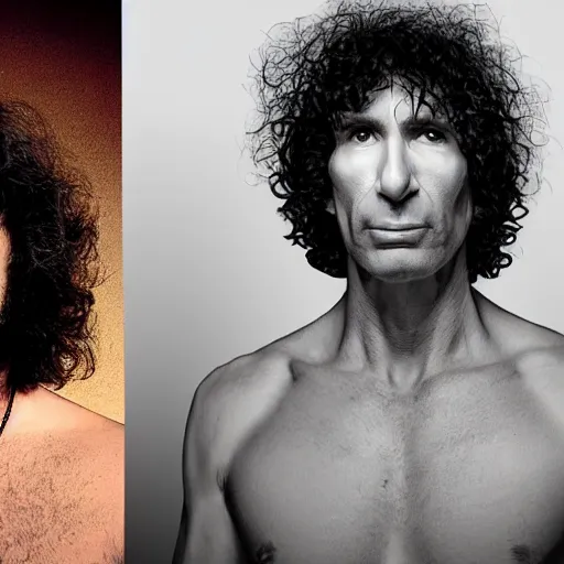 Prompt: Joe Rogan and Howard Stern portrait, intricate, highly detailed, concept art, smooth, sharp focus, illustration, angry, medium shot, mid-shot