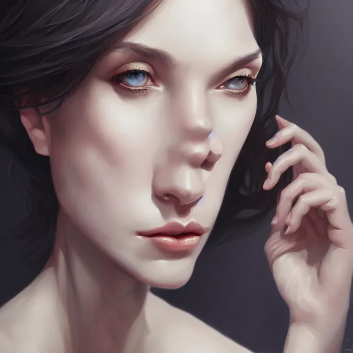 Prompt: portrait of female staring at you, sensual, sexy, intricate, elegant, highly detailed, digital painting, artstation, concept art, smooth, sharp focus, illustration
