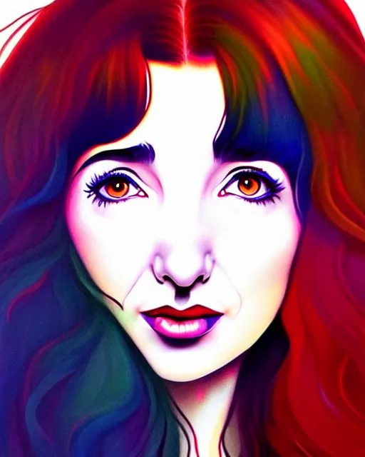 Image similar to richly detailed color illustration kate bush illustrated by artgerm and mina petrovic and timothy kong and marina federovna. 3 d shadowing