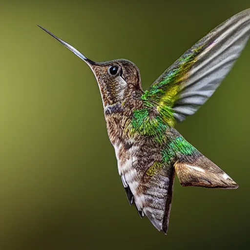 Prompt: a moth shaped like a hummingbird bird realistic national Geographic photography