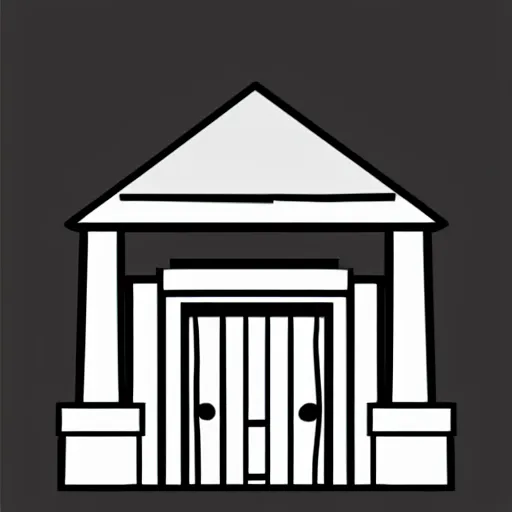 Image similar to logo of a house with the door open, minimalistic, vectorized logo style