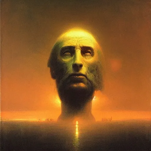 Prompt: portrait of Isaac Clarke by Ivan Aivazovsky and by Beksinski