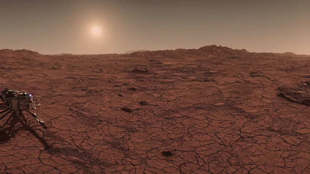 Image similar to a photorealistic dramatic hyperrealistic life on mars, ultra realistic details, glossy surface, global illumination, shadows, dark background, octane render, 8 k