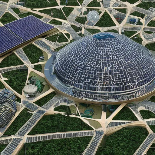 Image similar to a solarpunk domed city