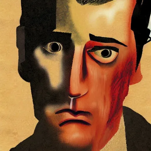 Image similar to dale cooper from twin peaks by dave mckean