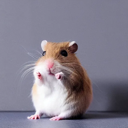 Image similar to “hamster at the gym flexing its humanoid muscles”