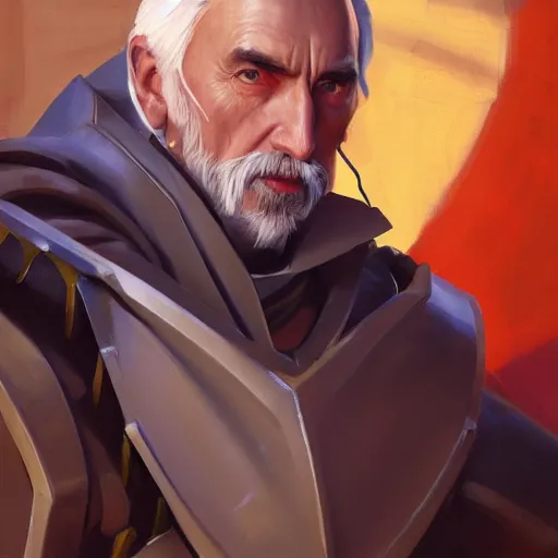 Image similar to greg manchess portrait painting of armored count dooku as overwatch character, medium shot, asymmetrical, profile picture, organic painting, sunny day, matte painting, bold shapes, hard edges, street art, trending on artstation, by huang guangjian and gil elvgren and sachin teng