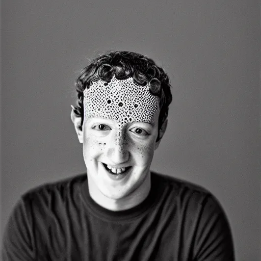 Prompt: mark zuckerberg trypophobia nightmare, skin care product advertisement, 3 5 mm macro film photograph