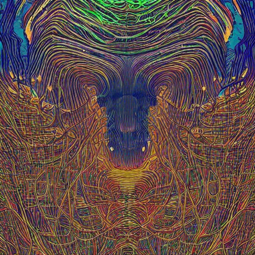 Prompt: poster of a jungle of artificial neural networks and neurons, neurons, highly detailed, in the style of Moebius, Jean Giraud