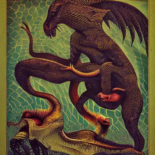 Image similar to surreal bestiary of repressed unconscious emotional creatures