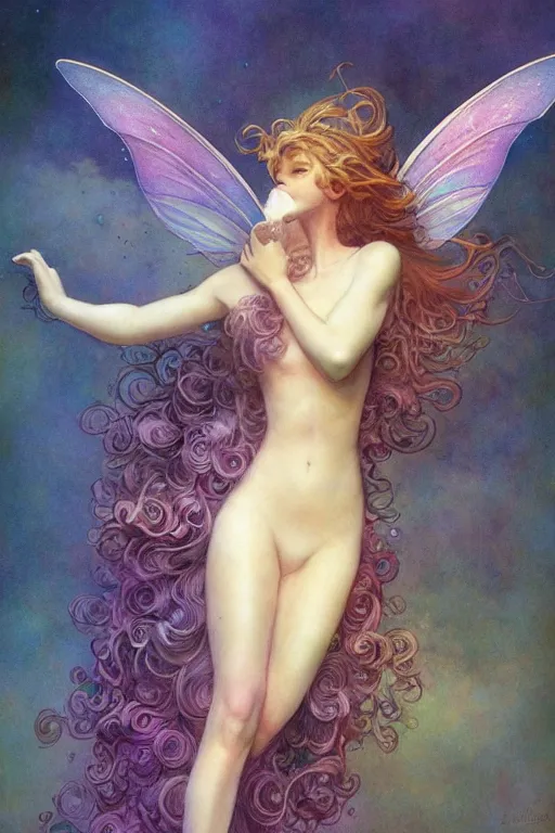Image similar to a beautiful faerie, rainbowshift, by jean - baptiste monge, maxfield parrish, artgerm