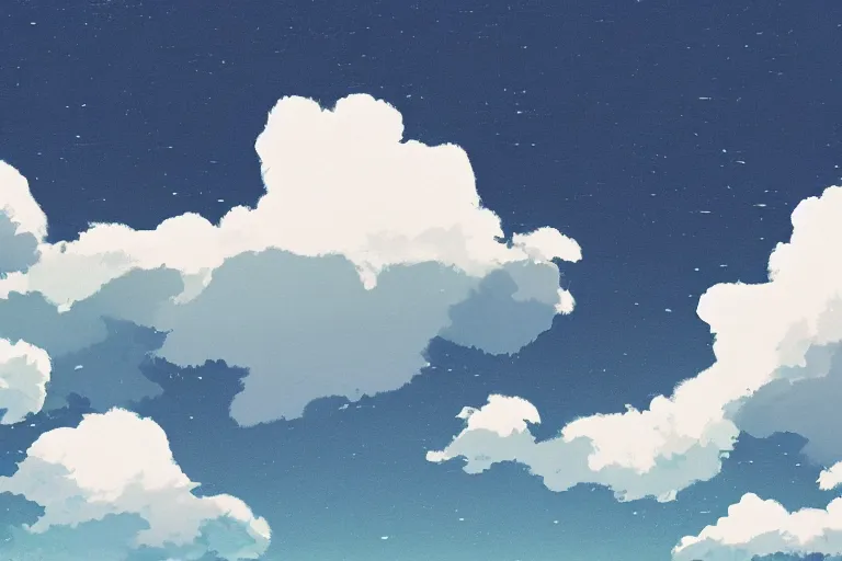 Prompt: clouds in the style of studio ghibli and makoto shinkai