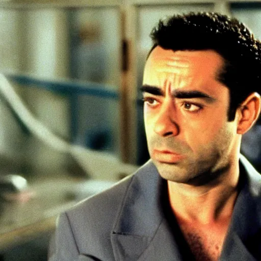 Prompt: still of xavi hernandez in the usual suspects ( 1 9 9 5 )