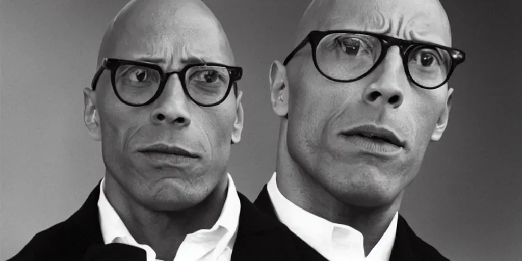 Prompt: Michel Foucault as played by Dwayne Johnson in Foucault, the biopic