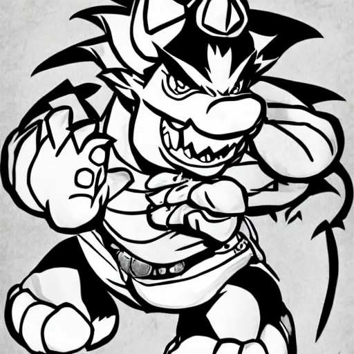 Image similar to bowser, anime art style