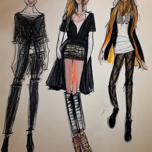 Image similar to fashion sketches from the year 3 0 0 0