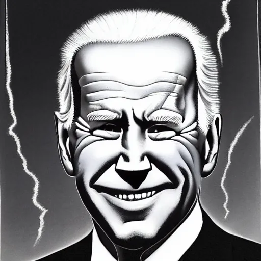 Image similar to freaky portrait of Joe Biden by Ed 'Big Daddy' Roth
