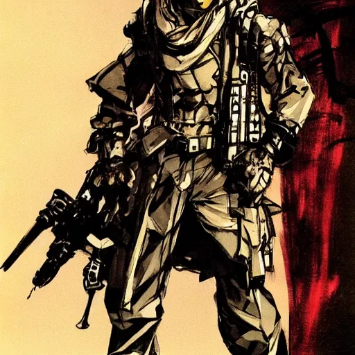 Image similar to sam!!!!!! fisher!!!!!! by yoji shinkawa, concept art, duel