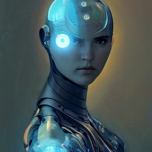 Image similar to The most advanced humanoid robot, Ex Machina (2014), Detroit Become Human (2018), intricate, highly detailed, digital painting, artstation, concept art, sharp focus, cinematic lighting, illustration, art by artgerm and greg rutkowski, alphonse mucha, cgsociety