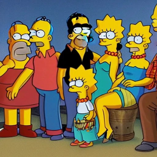 Prompt: the cast of the simpsons in pirates of the carribean