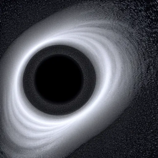 Prompt: rotating black hole distorting the fabric of space - time, seen through a doorway