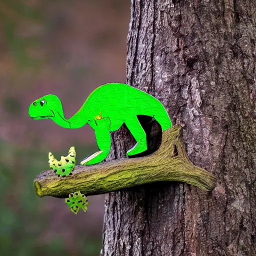 Image similar to tree eating a dinosaur