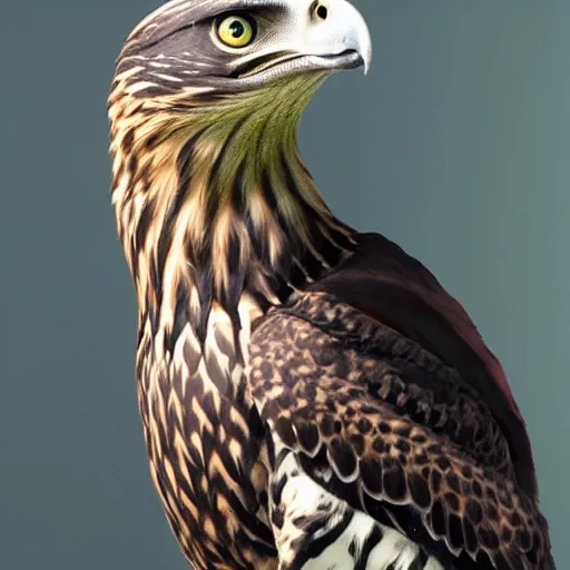 Prompt: Hawk morphed with a crocodile, hyper realistic HD photo, taken at zoo