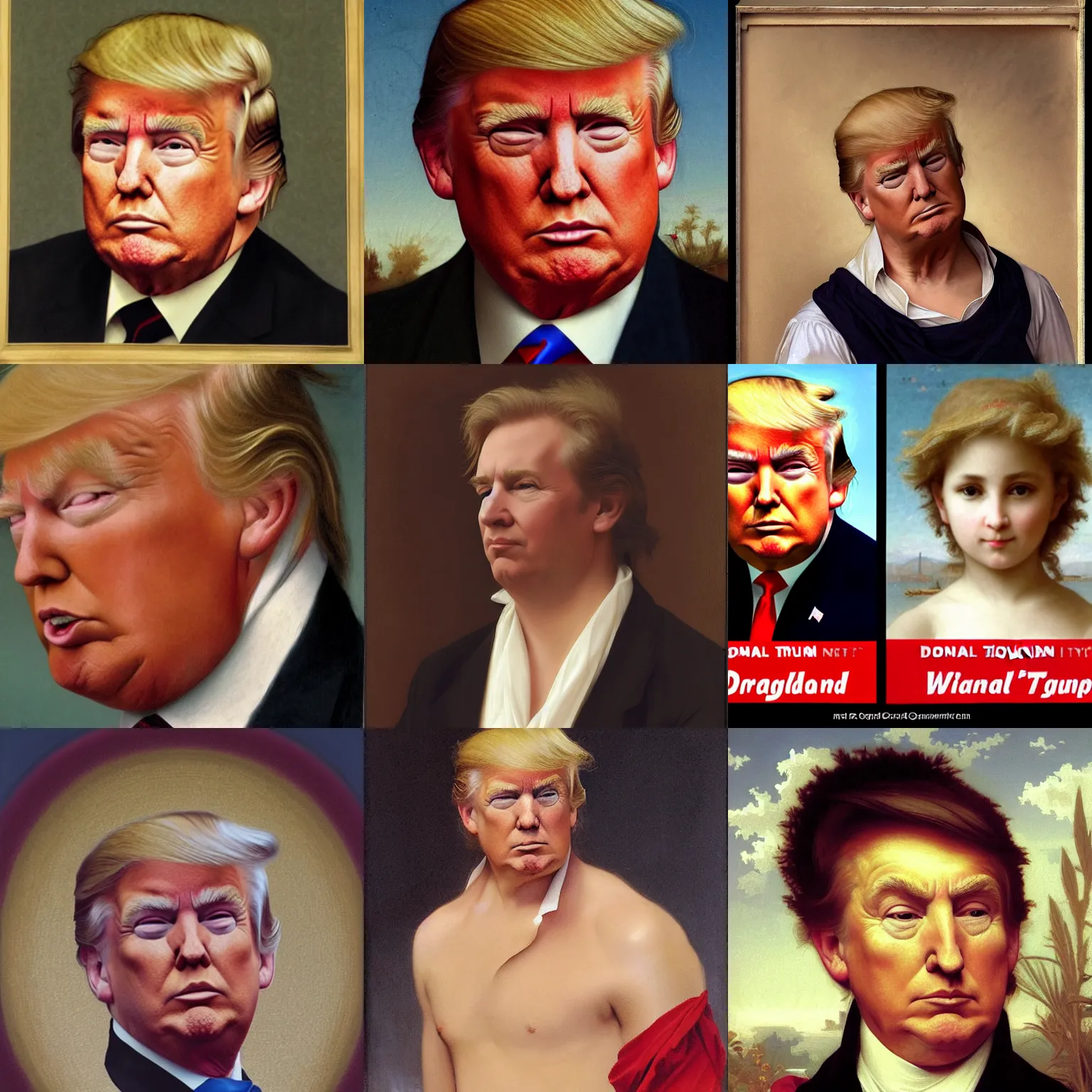 Prompt: donald trump in the style of william bouguereau