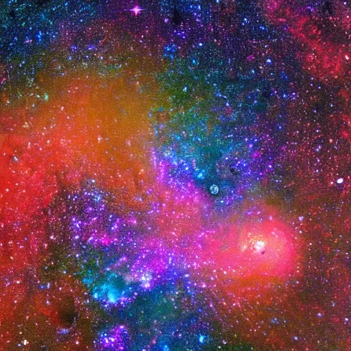 Image similar to a colorful galaxy in empty space