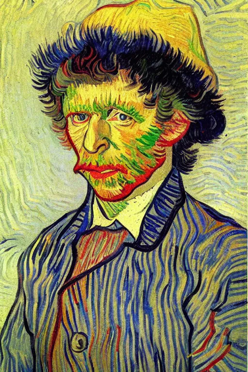 Image similar to Fourth Doctor portrait by Vincent Van Gogh