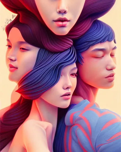 Prompt: richly detailed color illustration of a growing-closer-together illustrated by Artgerm and Mina Petrovic and Timothy Kong and Marina Federovna. 3D shadowing