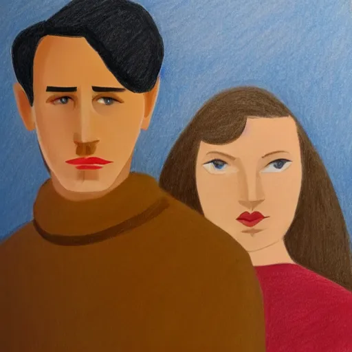 Image similar to a drawing of a man and a woman in the style of jarek puczel