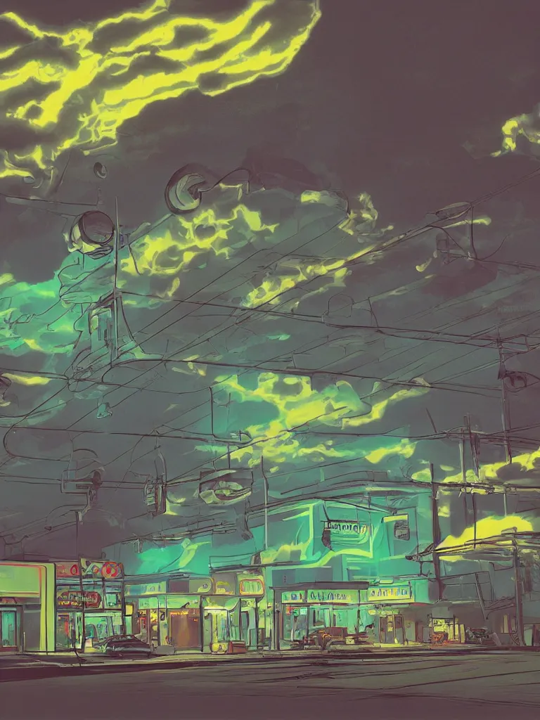 Image similar to neon gas glow in the dark clouds by disney concept artists, blunt borders, rule of thirds