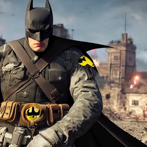 Prompt: batman as a soldier in battlefield v