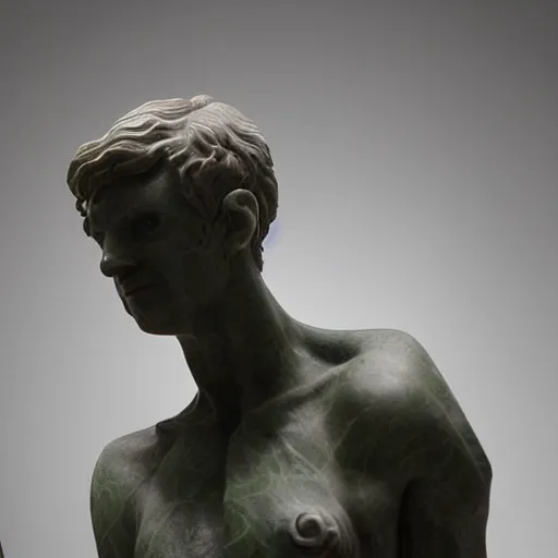 Prompt: “A marble statue of a programmer debugging code”