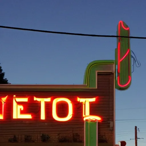 Prompt: last stop motel neon sign