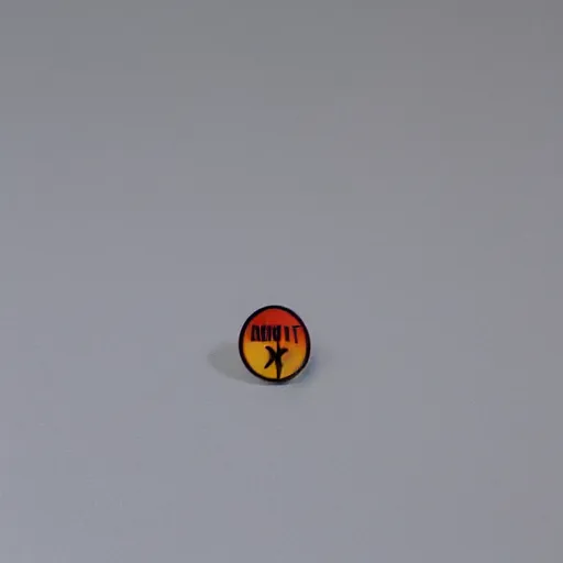 Prompt: a photo of a retro 1 9 8 0 s minimalistic simple clean fire warning enamel pin, no text, studio lighting, behance