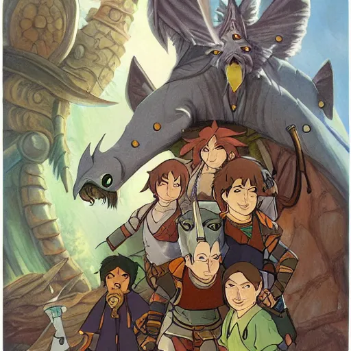 Image similar to dungeons and dragons, fantasy art, illustration, animated film, by studio ghibli