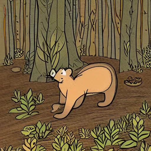 Prompt: maus in forest, by rivuletpaper, rivuletpaper art, harsh tales cruel tales, very detailed, Illustration art