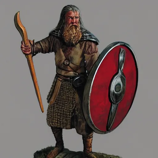 Image similar to viking holding a shield by richard kirk