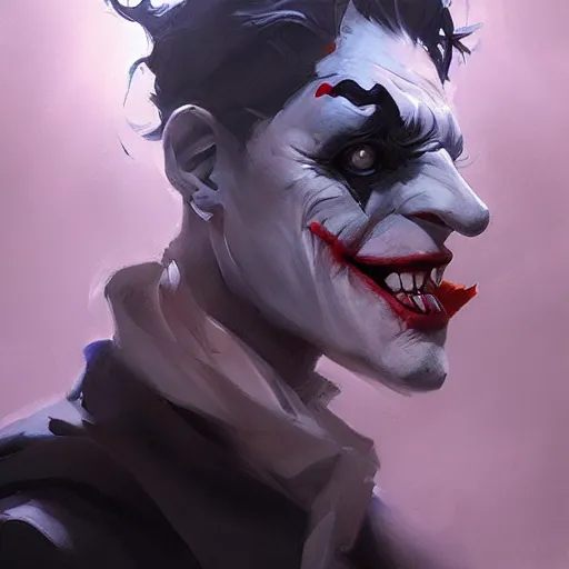 Prompt: joker, paint by Wenjun Lin