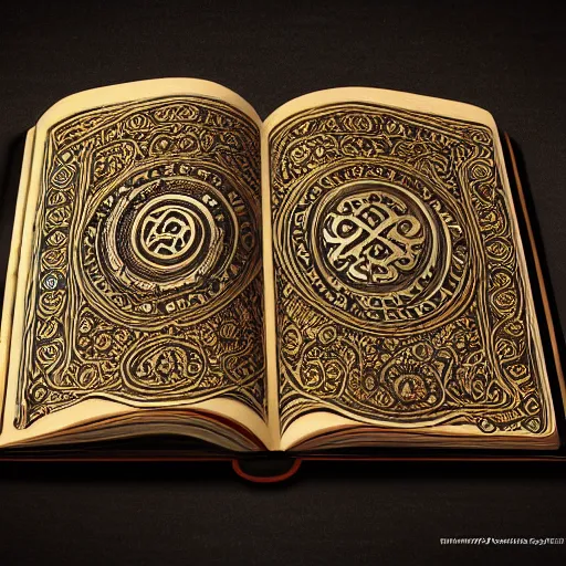 Prompt: an ancient ornate intricate old tome spell book with the sigil symbol of an eye emblazoned on the cover, cinematic, realistic, intricate detail, finely detailed, small details, extra detail, photorealistic, high resolution, 3 d, pbr, path tracing, volumetric lighting, octane render, arnold render, 8 k