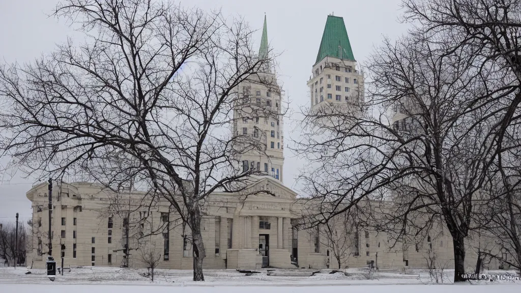 Prompt: symbolism gloomy winnipeg